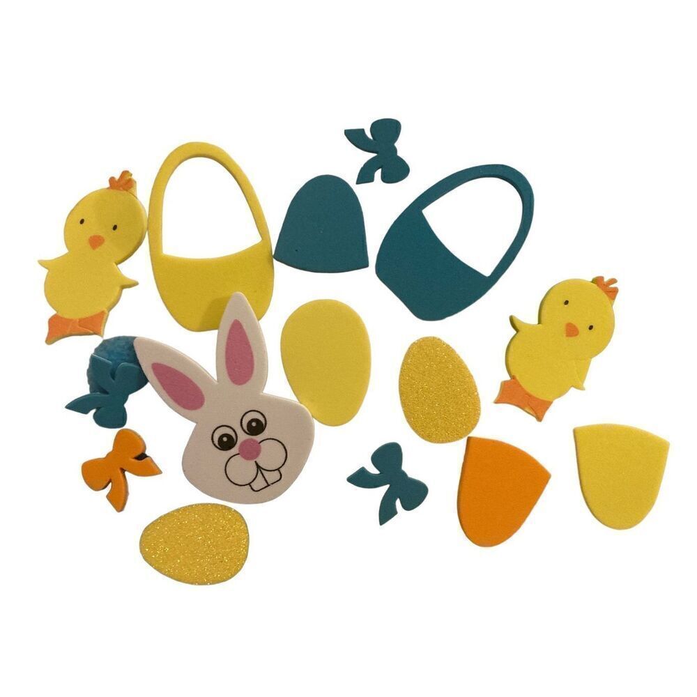 Easter Foam Stickers Chick Bunny Baskets Egg Art Crafts Kids Bows